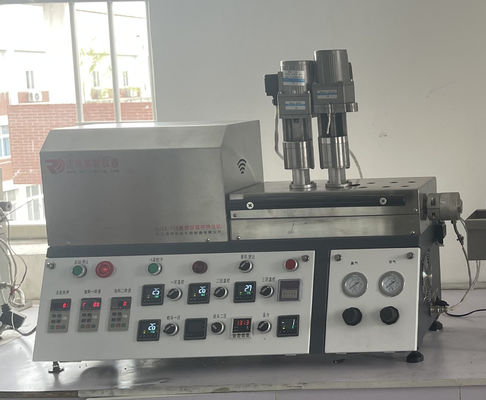 50rpm छोटा डबल स्क्रू एक्सट्रूडर मशीन 390 मिमी स्क्रू थ्रेड लंबाई: